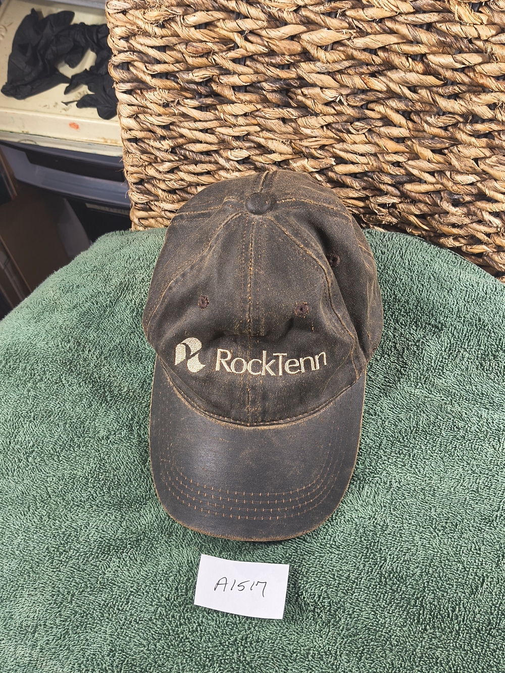 RockTenn Brown Distressed Logo Adjustable Baseball Cap